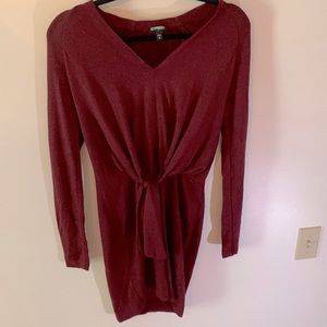 *SALE-DONATING ON 11/5* Express small burgundy sweater dress with tie waist